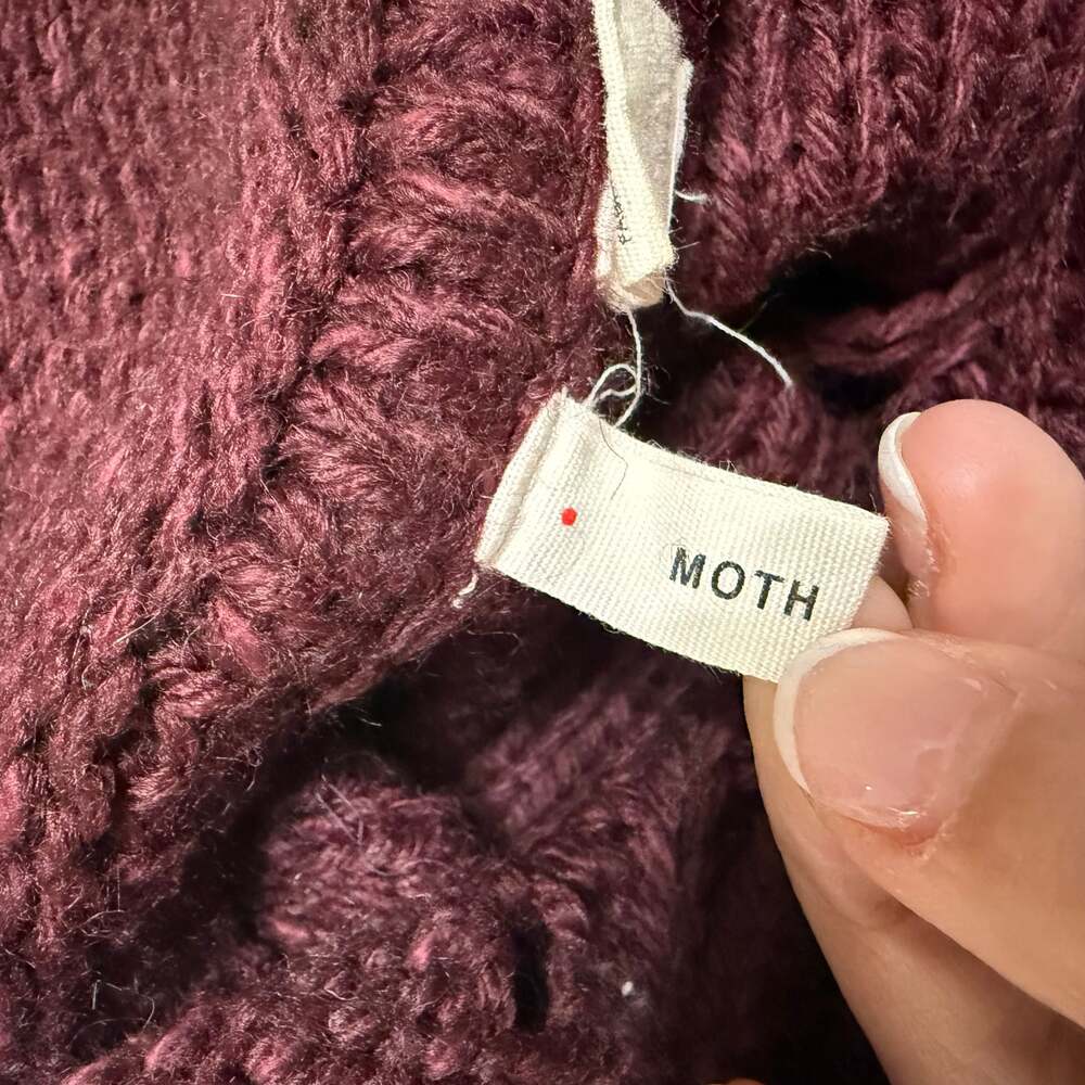 Alpaca Wool Italy Made MOTH Anthropologie Wine Tunic Sweater S - Picture 6 of 12